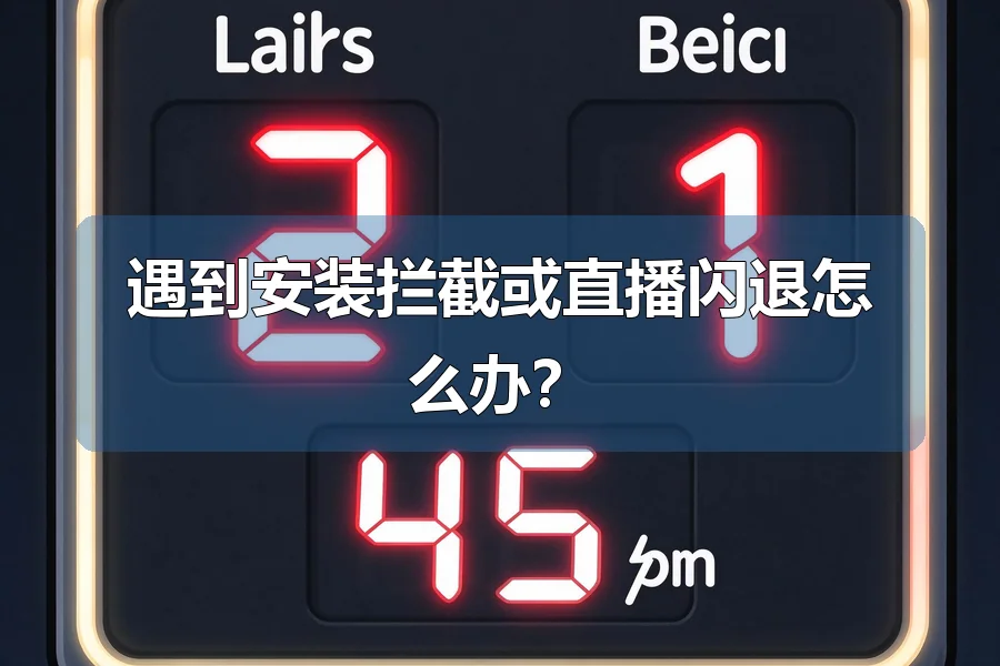 遇到安装拦截或直播闪退怎么办?